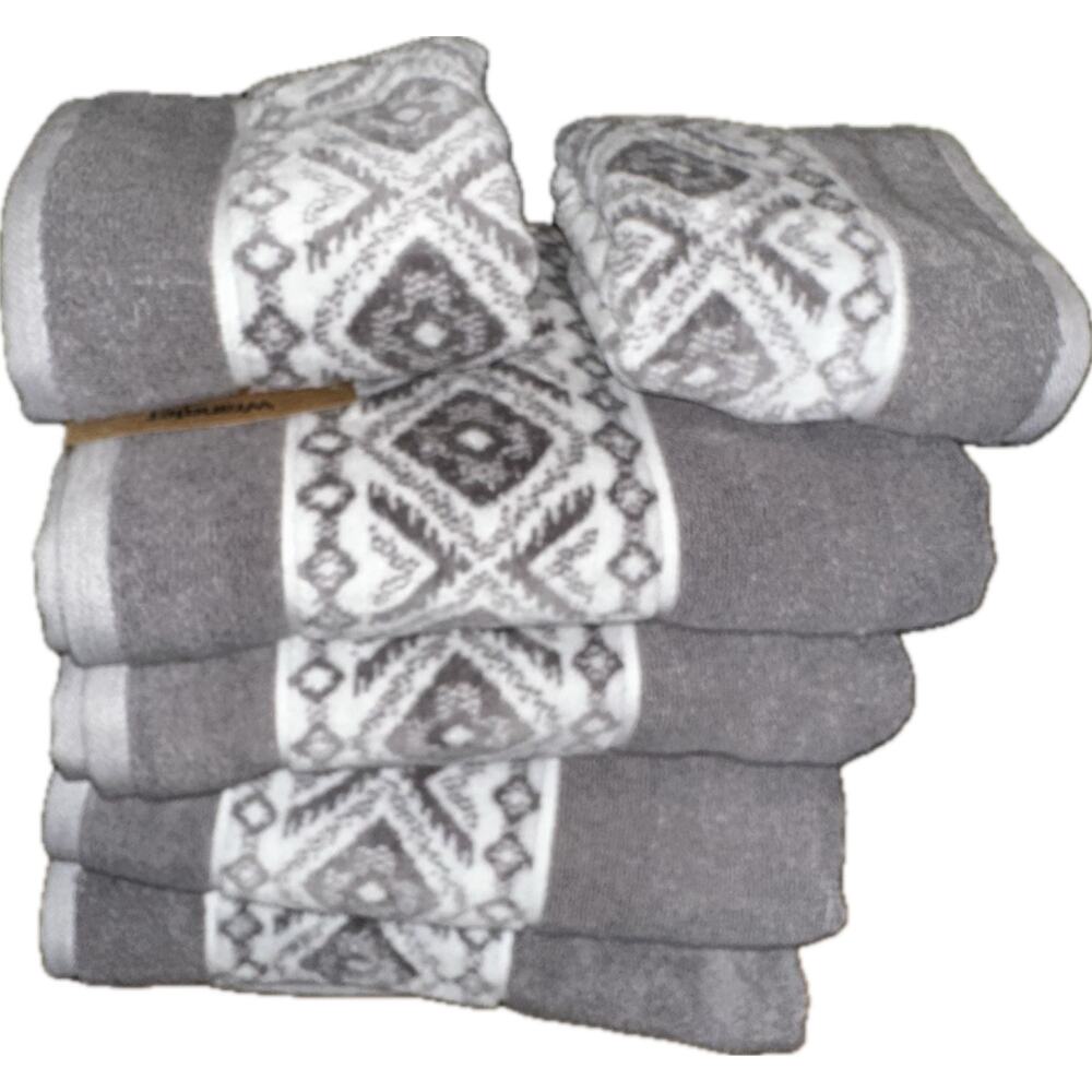NEW Wrangler Paxton Gray Towel Set 4 Bath & 2 Hand